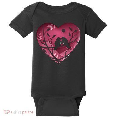 Love Birds Hollow Heart Baby Bodysuit