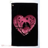 Love Birds Hollow Heart Golf Towel thumb 0