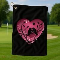 Love Birds Hollow Heart Golf Towel thumb 1