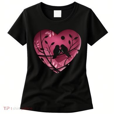 Love Birds Hollow Heart Women's T-Shirt