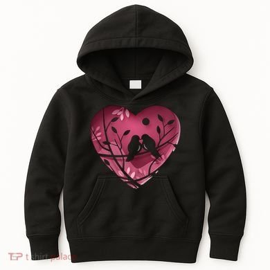 Love Birds Hollow Heart Kids Hoodie