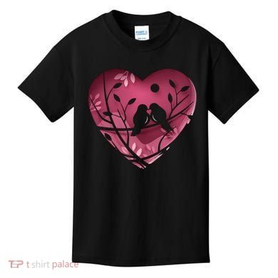 Love Birds Hollow Heart Kids T-Shirt