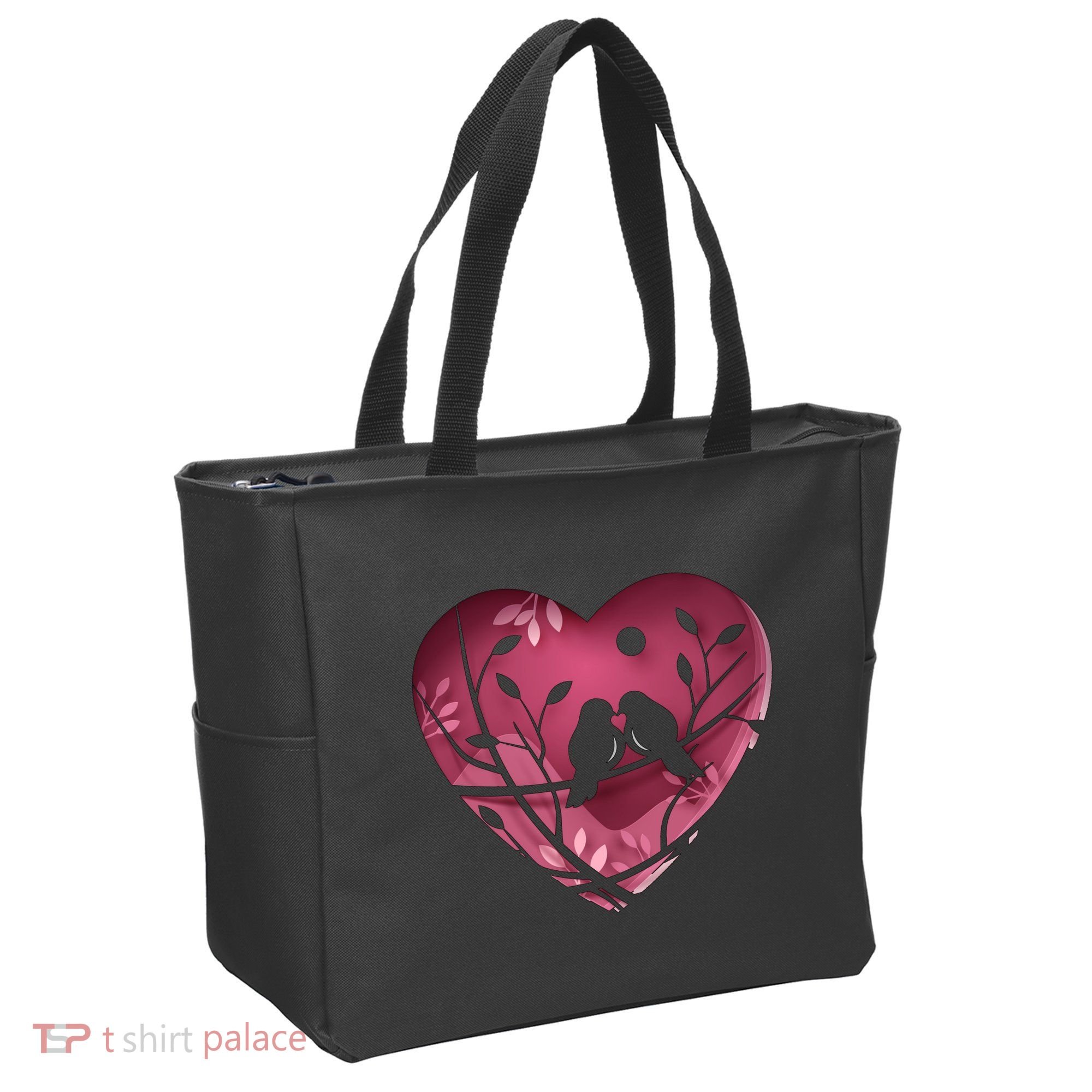 Love Birds Hollow Heart Tote Bag