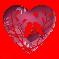 Love Birds Hollow Heart Santa Hat thumb 1