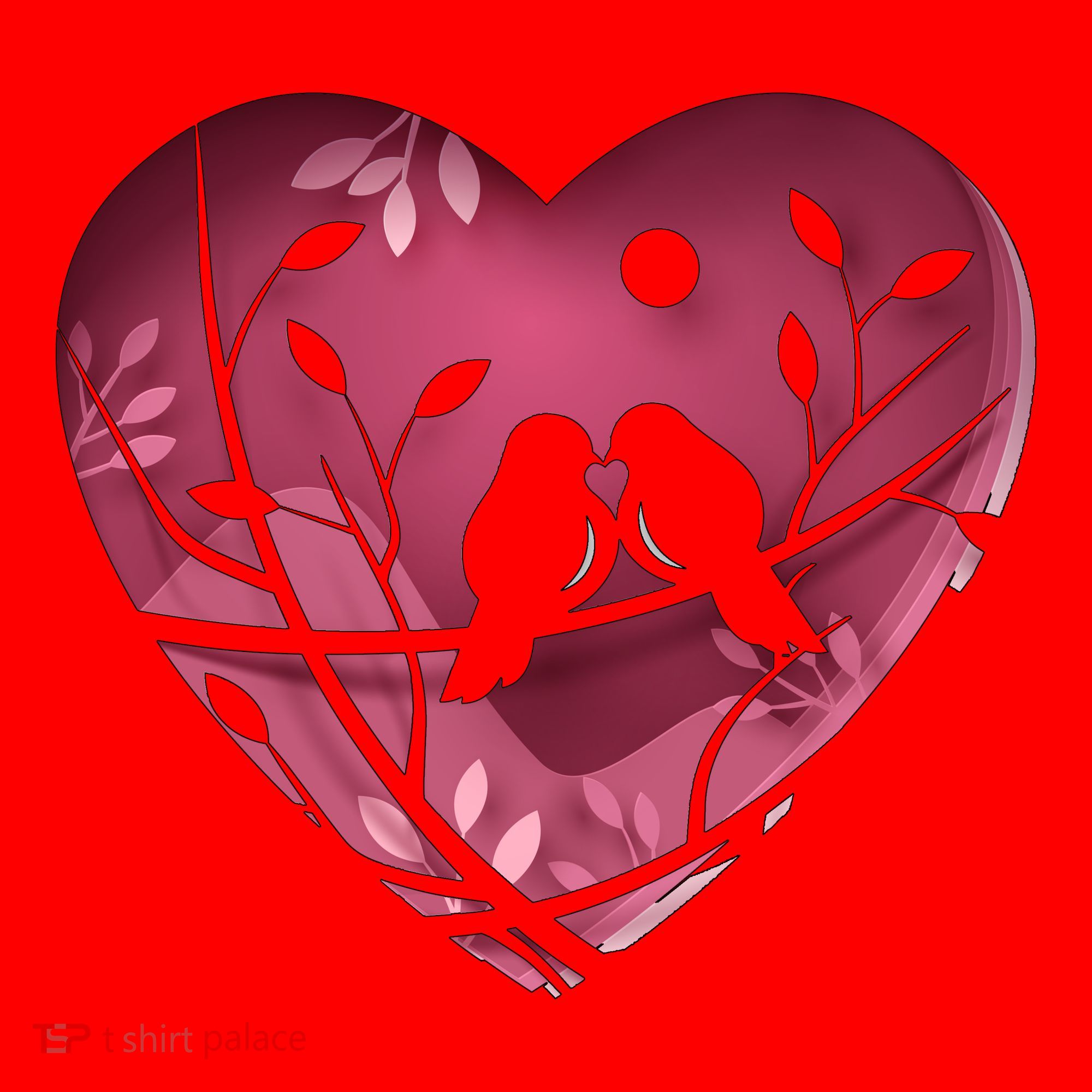 Love Birds Hollow Heart Santa Hat