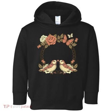 Love Birds Vintage Heart Frame Toddler Hoodie