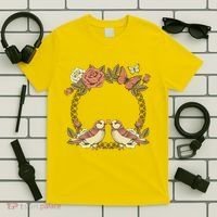 Love Birds Vintage Heart Frame T-Shirt thumb 5