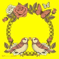 Love Birds Vintage Heart Frame T-Shirt thumb 7