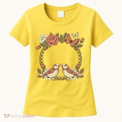 Love Birds Vintage Heart Frame Women's T-Shirt