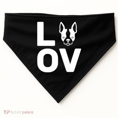 Love Boston Terrier  USA-Made Doggie Bandana