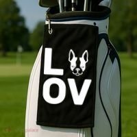 Love Boston Terrier  Golf Towel thumb 2