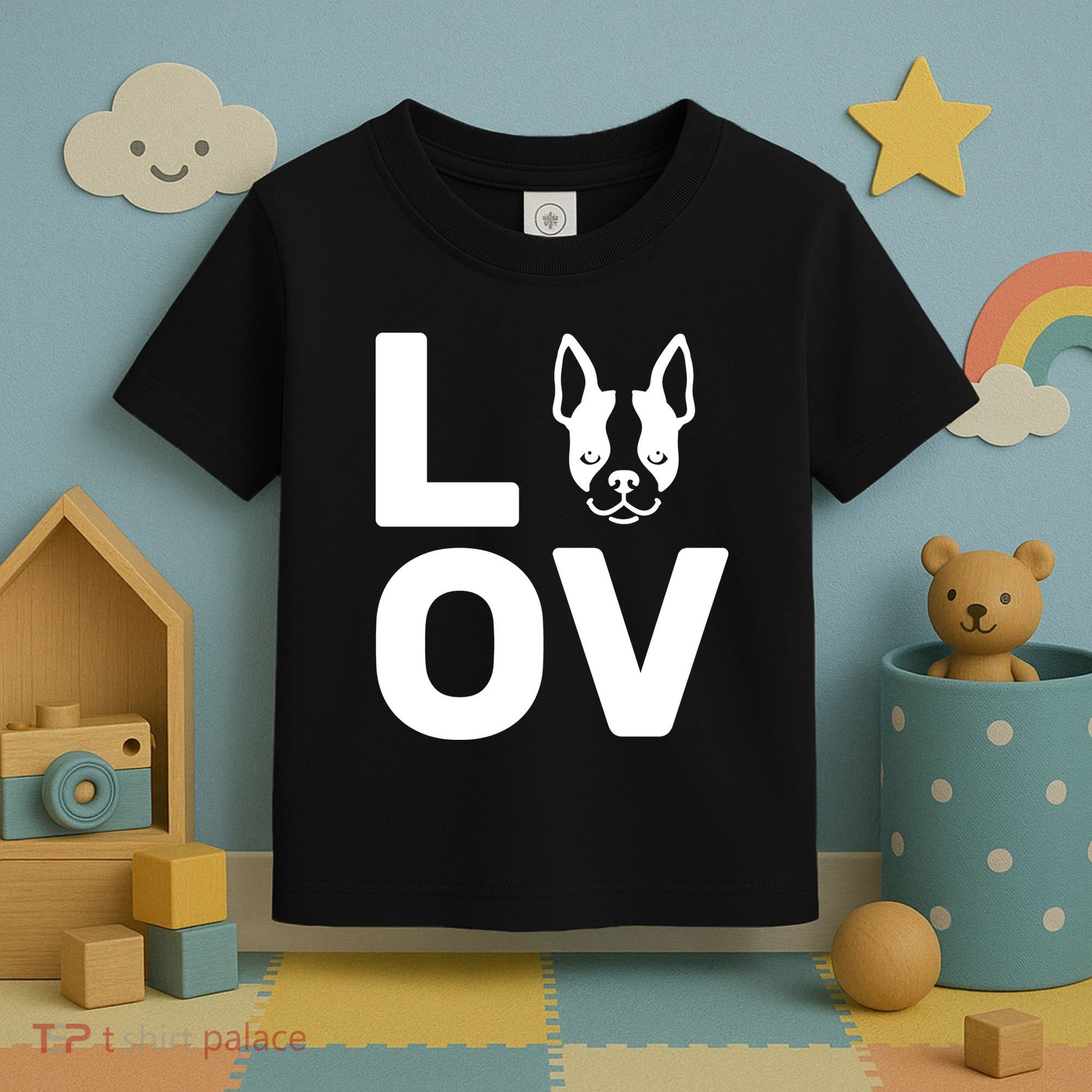 Love Boston Terrier  Toddler T-Shirt