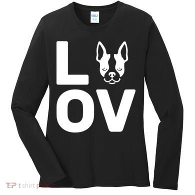Love Boston Terrier  Women's Long Sleeve Shirt