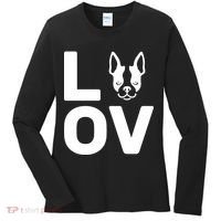 Love Boston Terrier  Women's Long Sleeve Shirt thumb 0