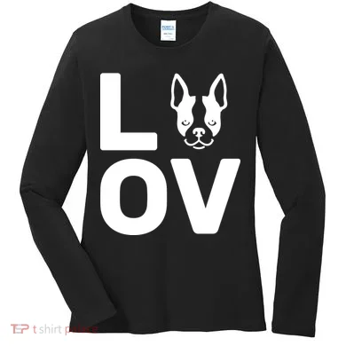 Love Boston Terrier  Women's Long Sleeve Shirt
