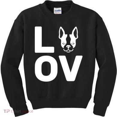 Love Boston Terrier  Kids Sweatshirt
