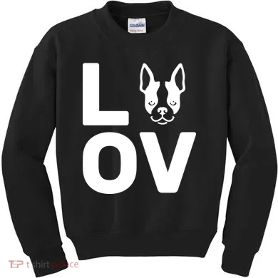 Love Boston Terrier  Kids Sweatshirt