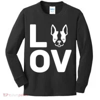 Love Boston Terrier  Kids Long Sleeve Shirt thumb 0