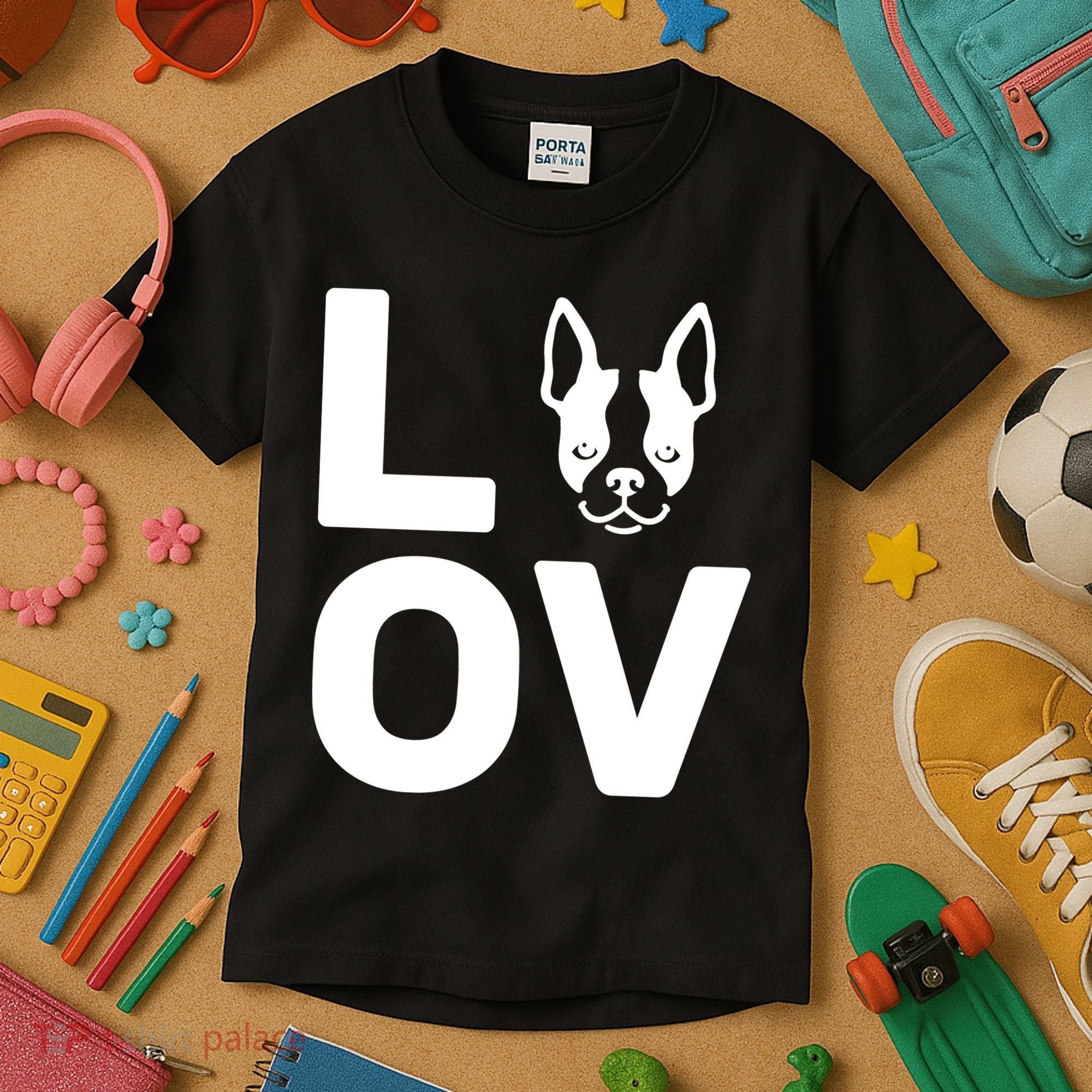 Love Boston Terrier  Kids T-Shirt