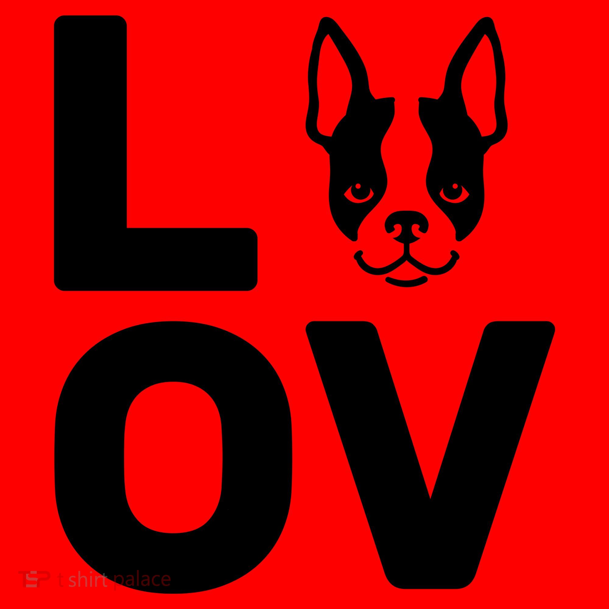 Love Boston Terrier  Santa Hat