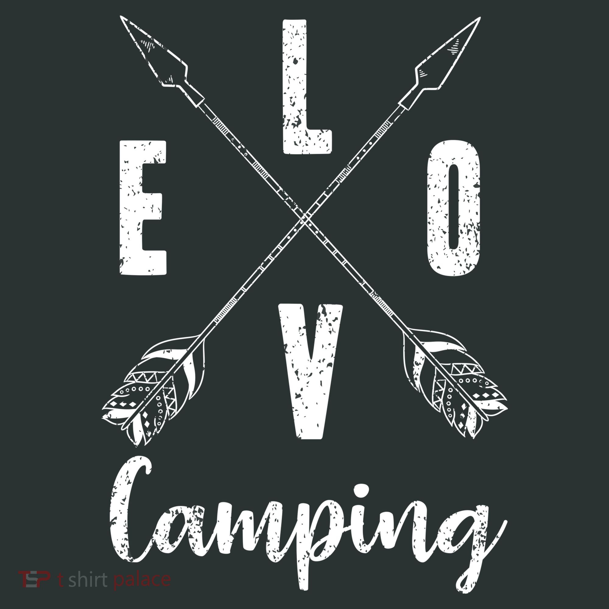 Love Camping Arrows Button