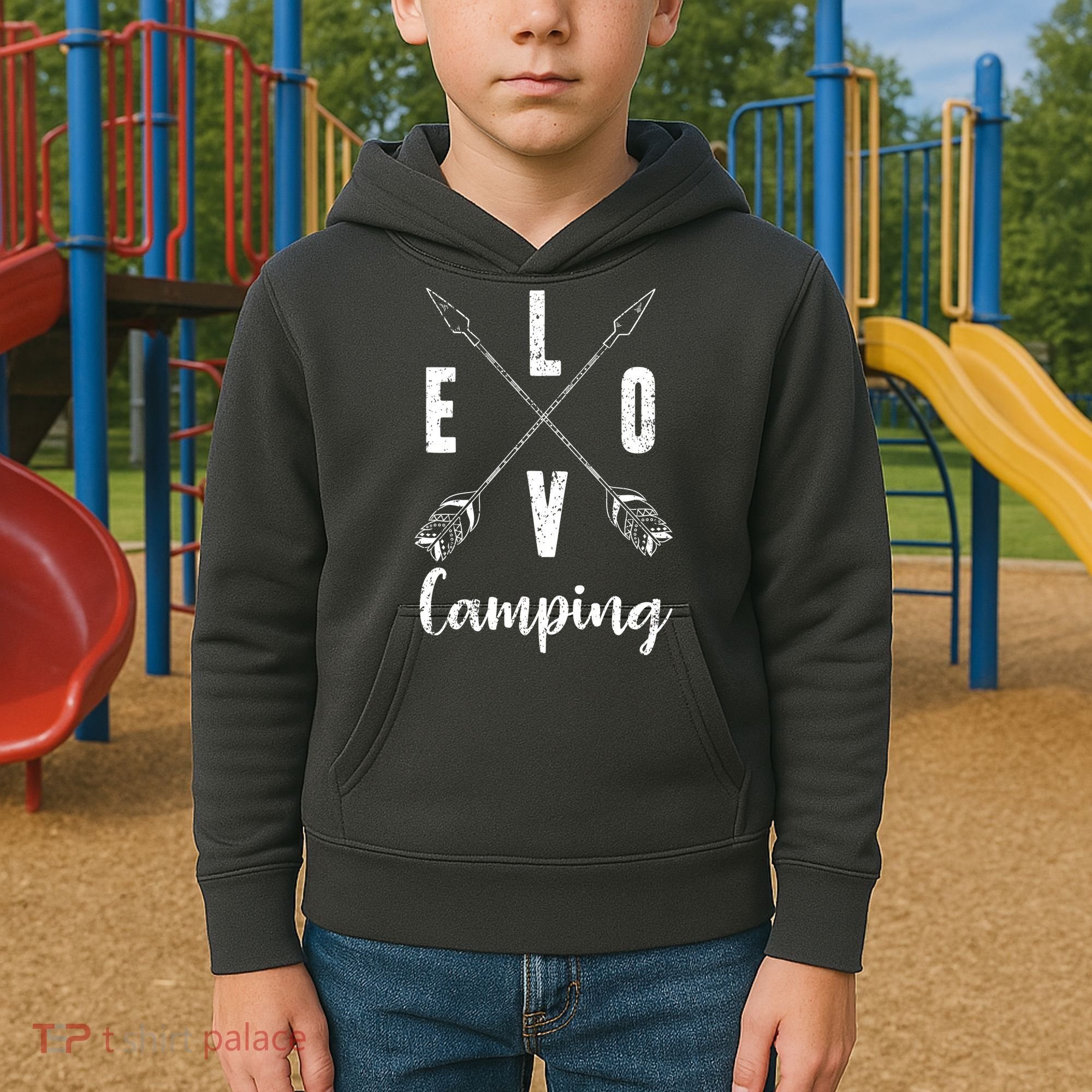 Love Camping Arrows Kids Hoodie