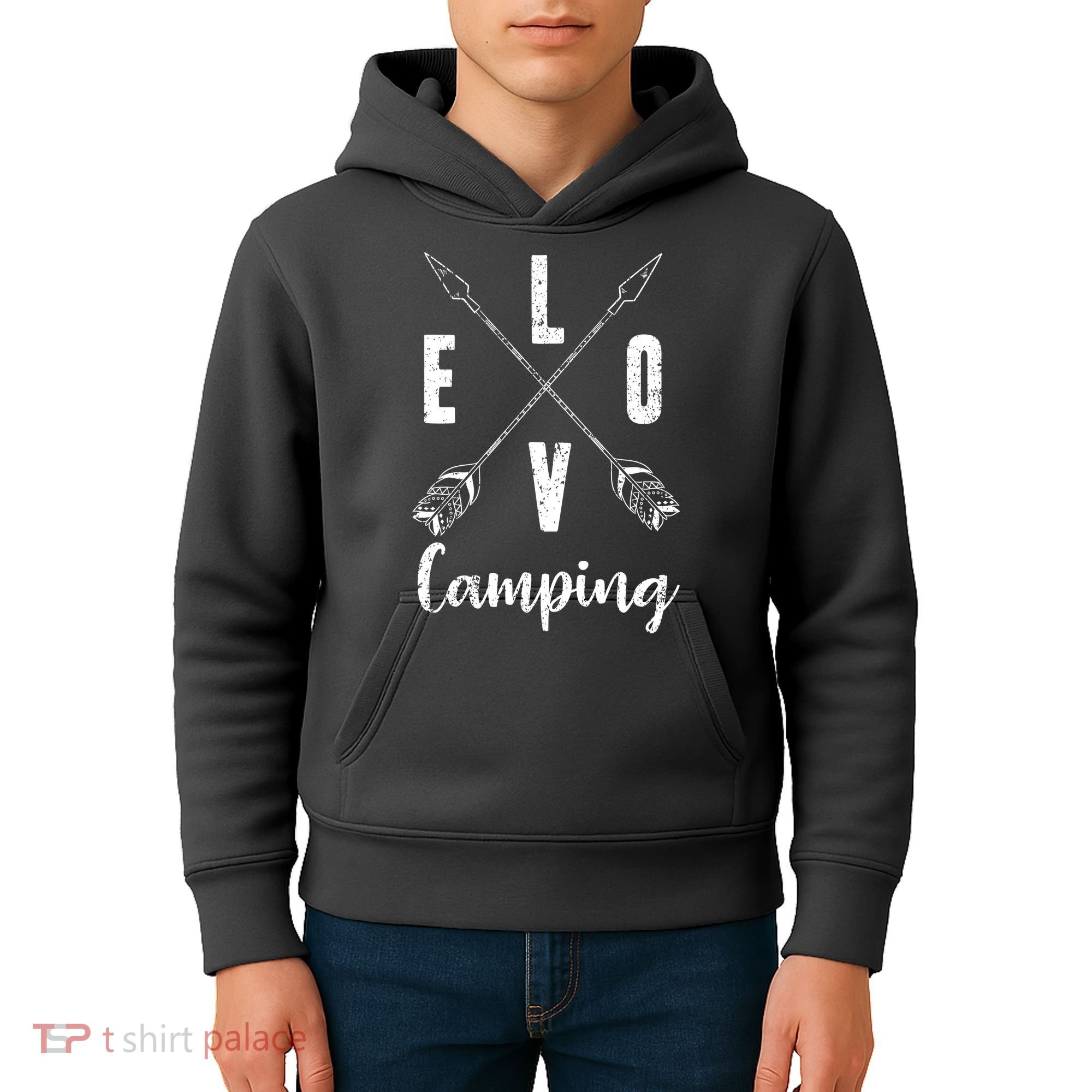 Love Camping Arrows Kids Hoodie