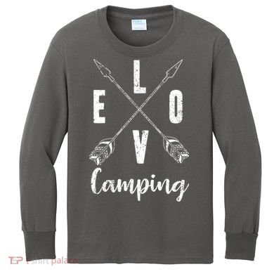 Love Camping Arrows Kids Long Sleeve Shirt