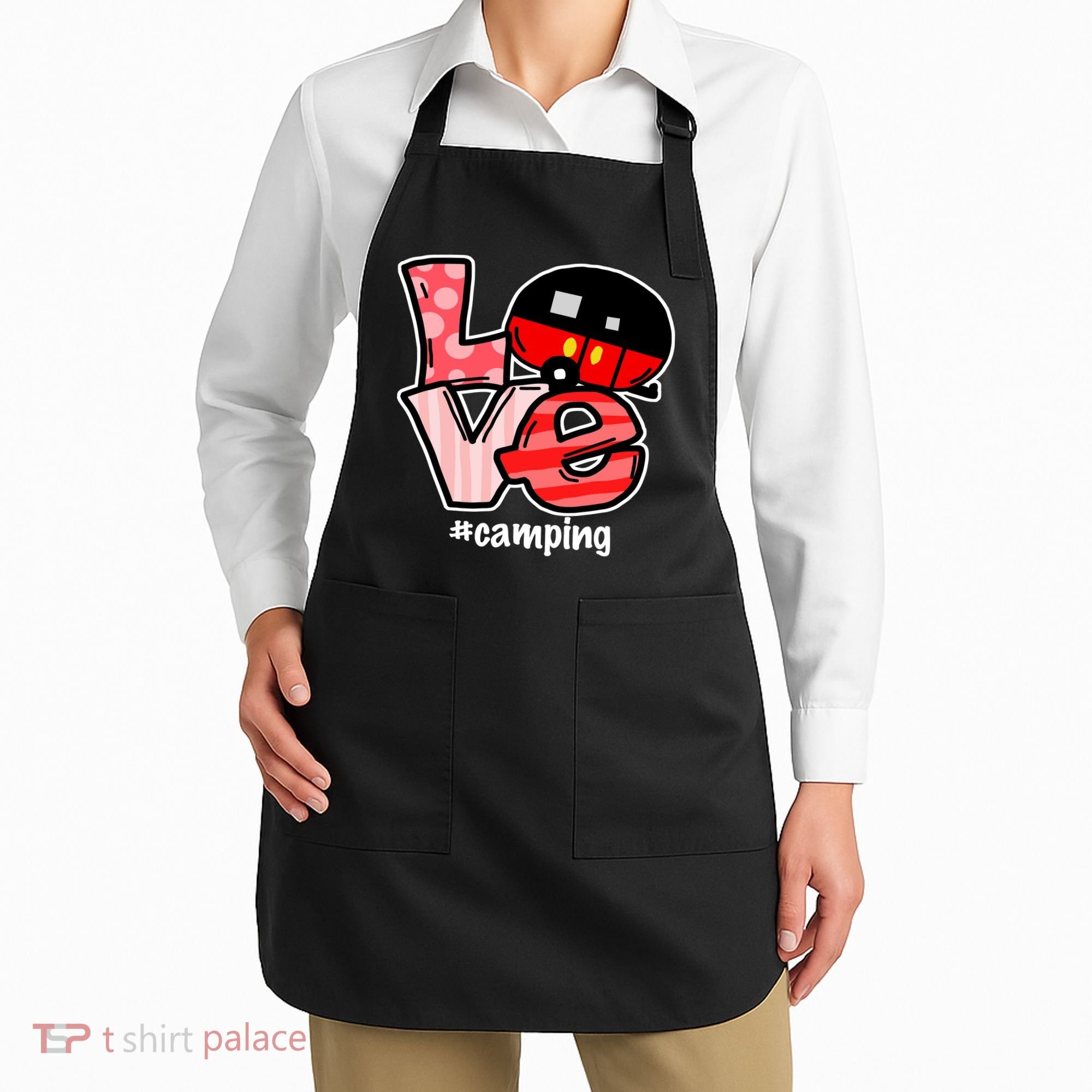 Love Camping Cartoon Apron