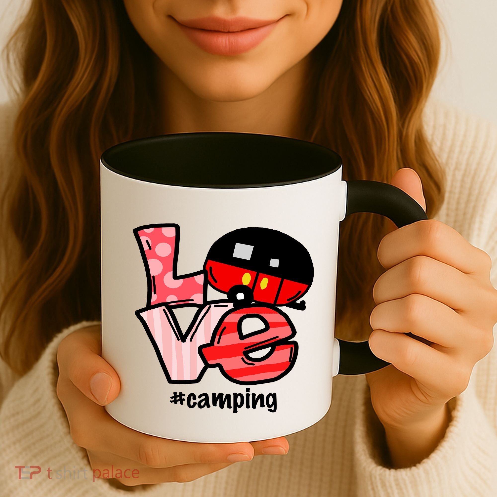 Love Camping Cartoon Coffee Mug