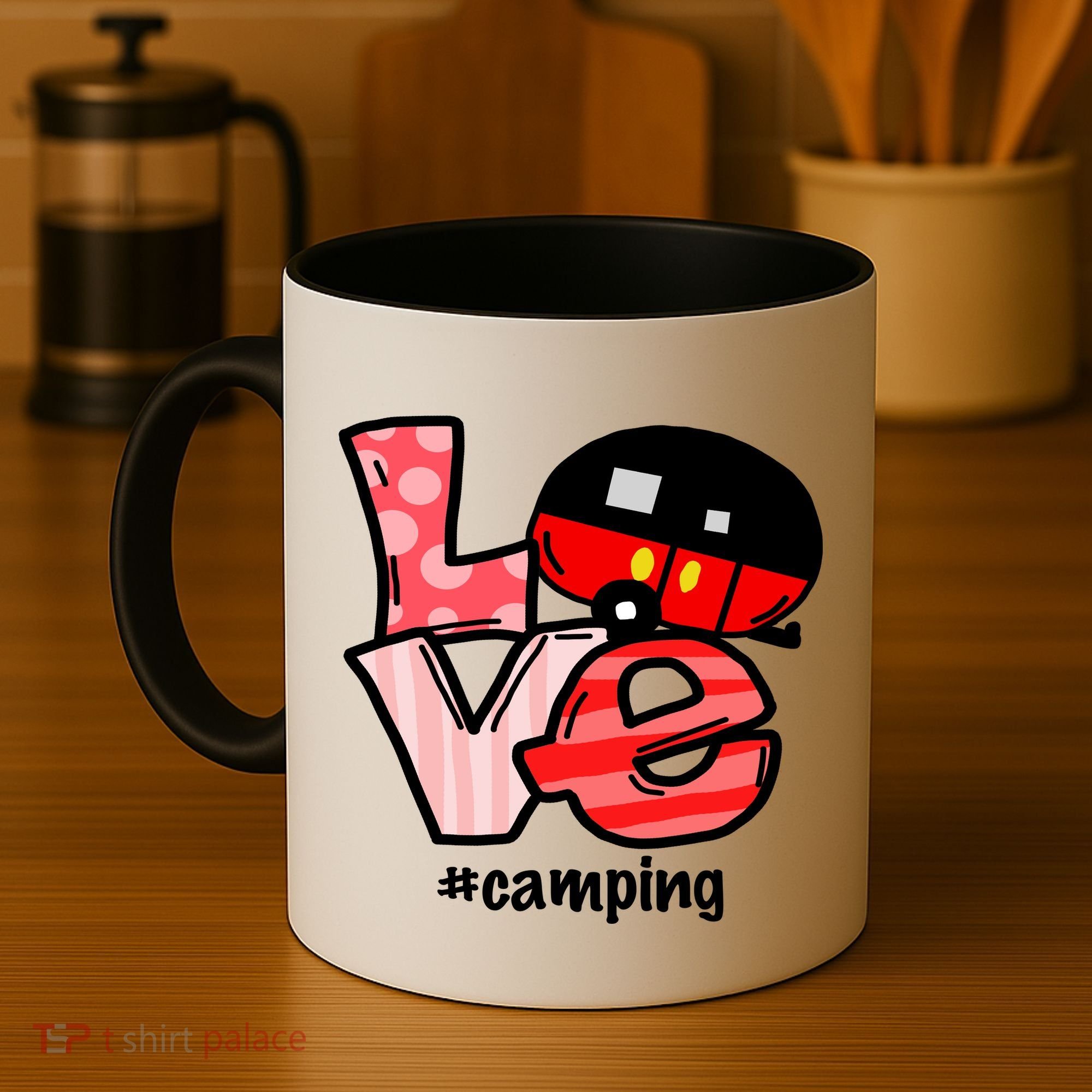 Love Camping Cartoon Coffee Mug