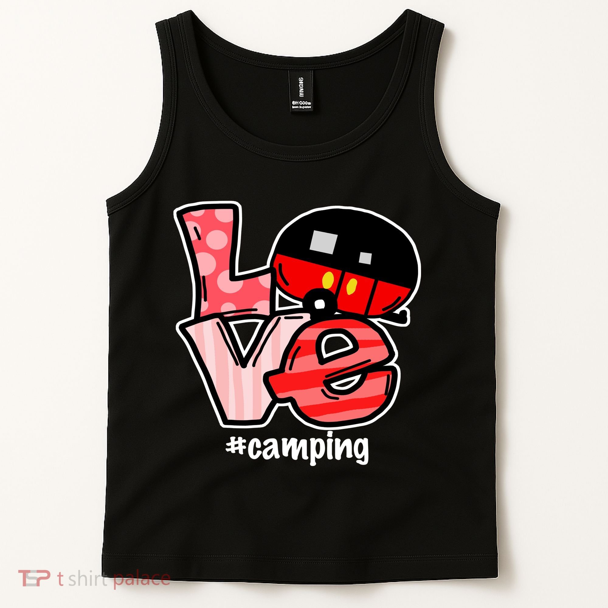 Love Camping Cartoon Tank Top