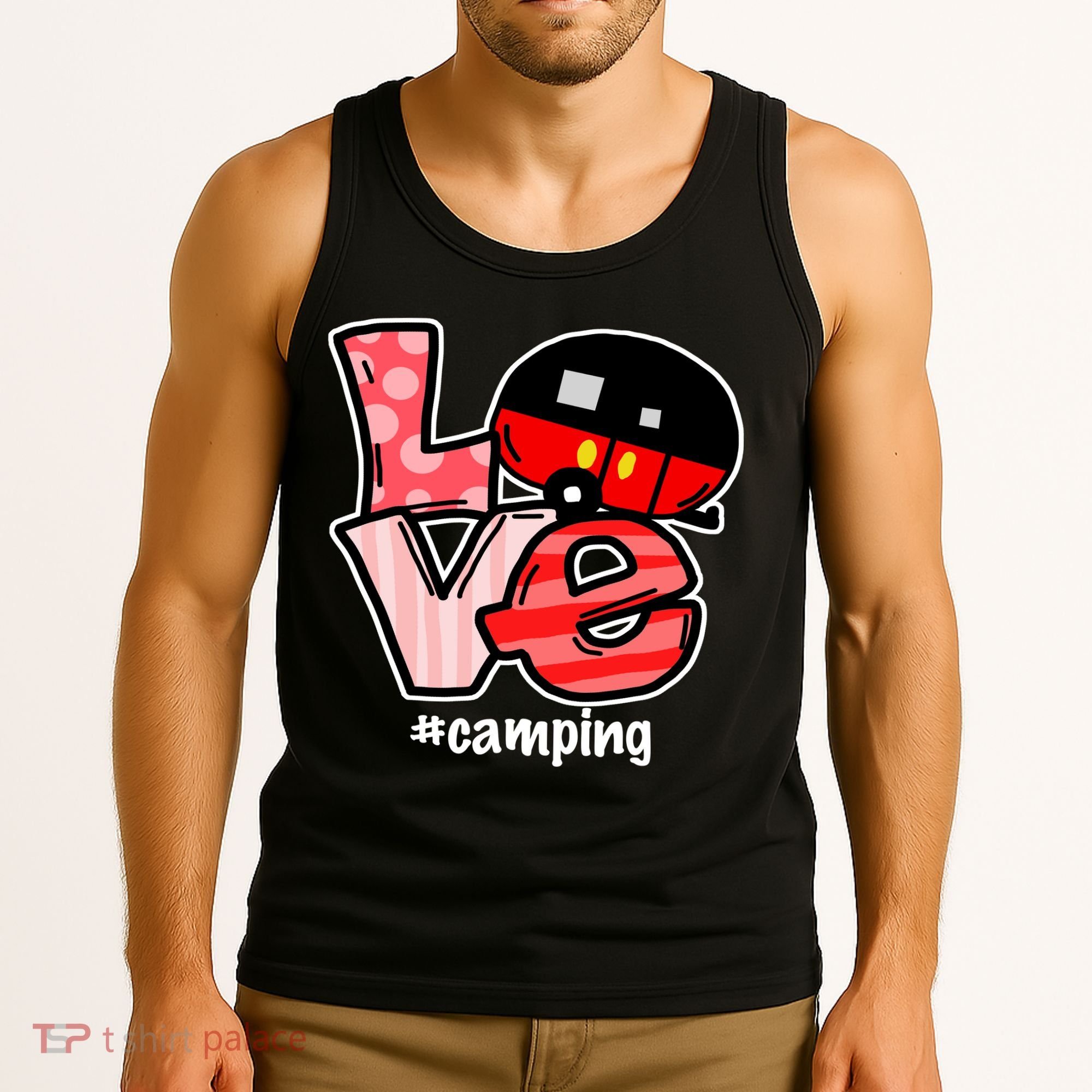 Love Camping Cartoon Tank Top