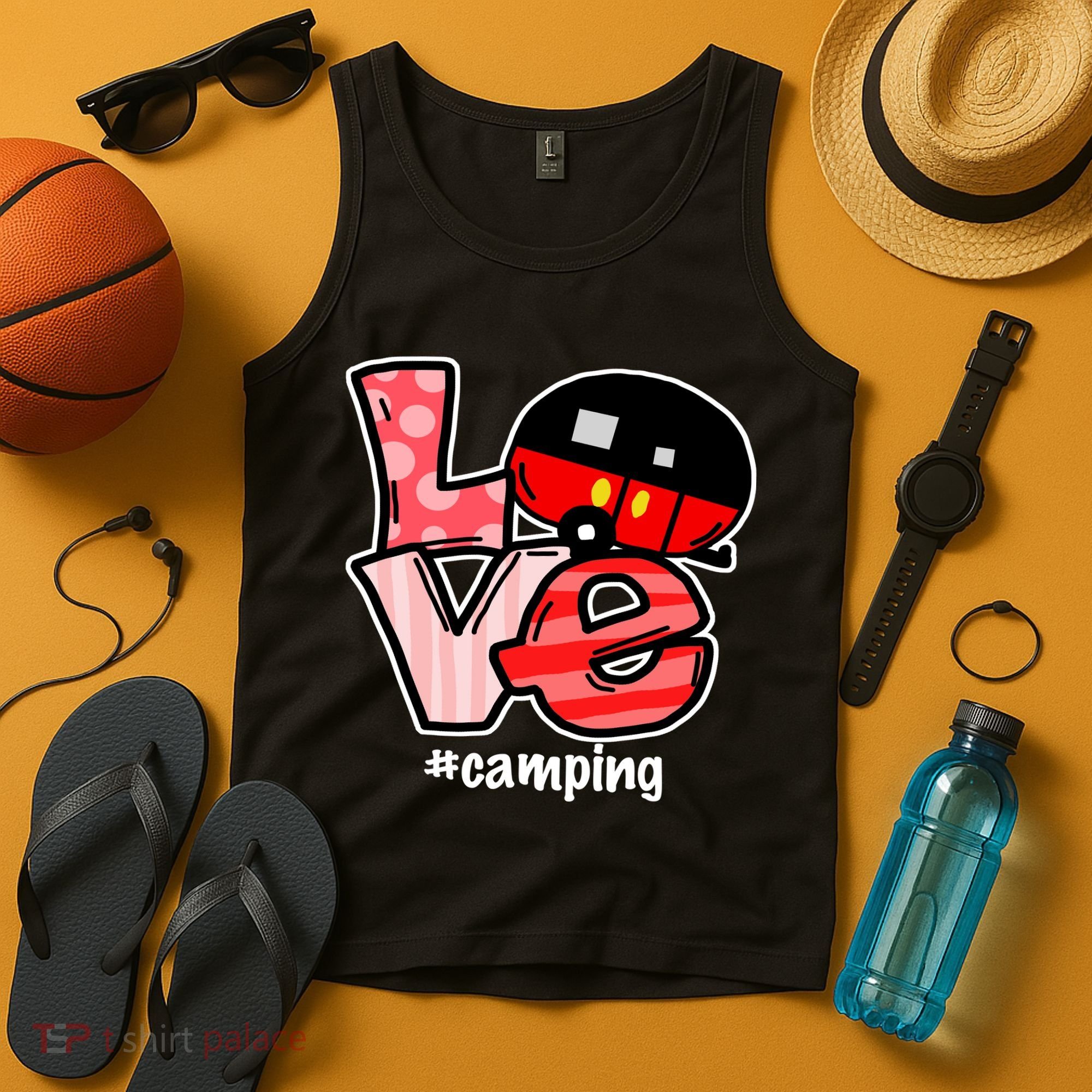 Love Camping Cartoon Tank Top