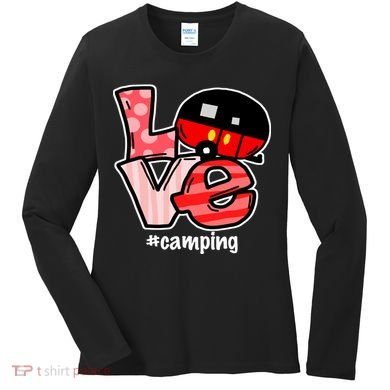 Love Camping Cartoon Women's Long Sleeve Shirt
