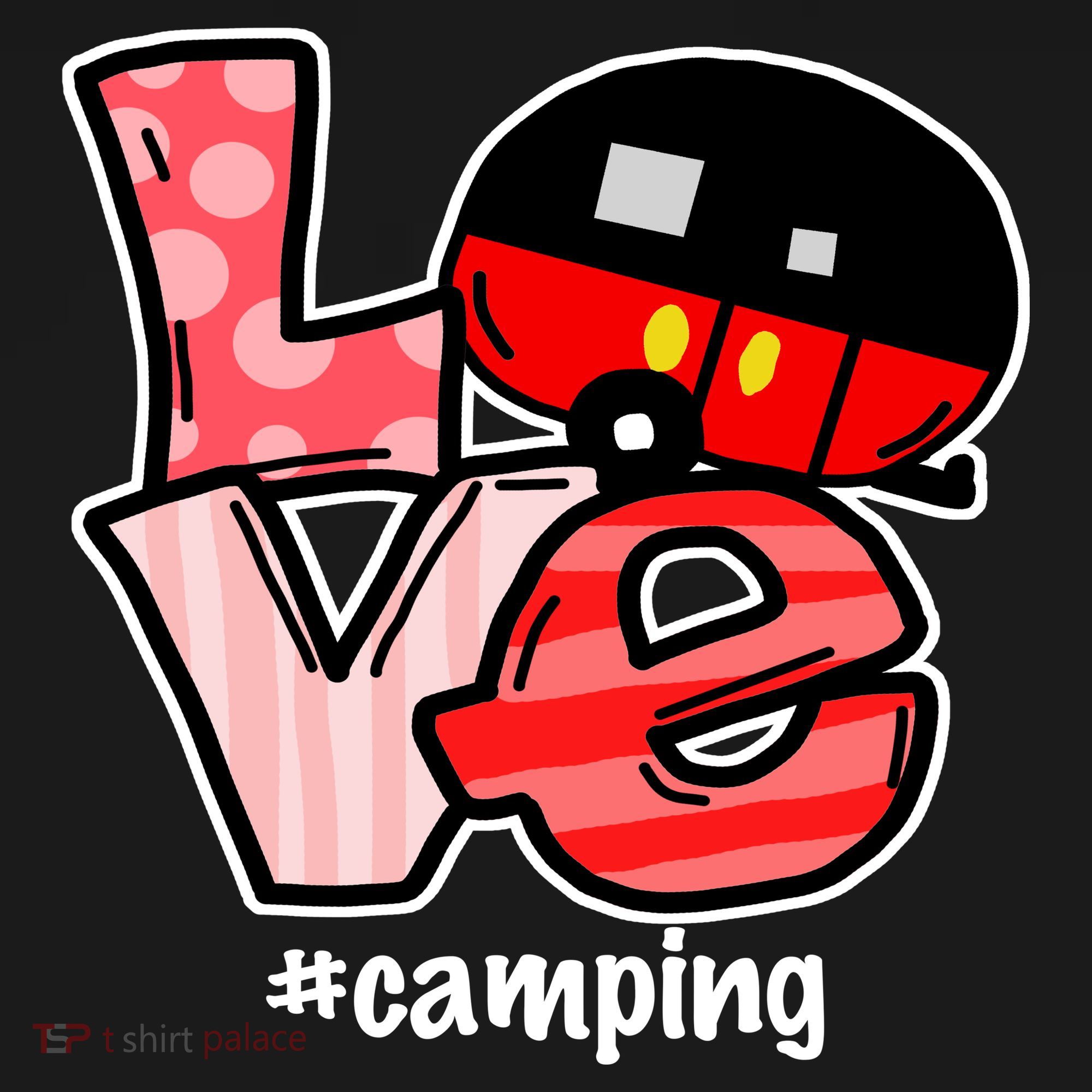 Love Camping Cartoon Tote Bag