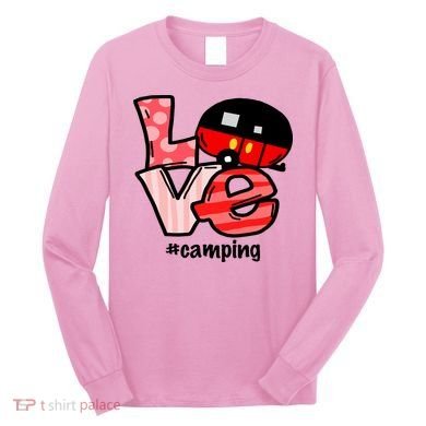 Love Camping Cartoon Long Sleeve Shirt