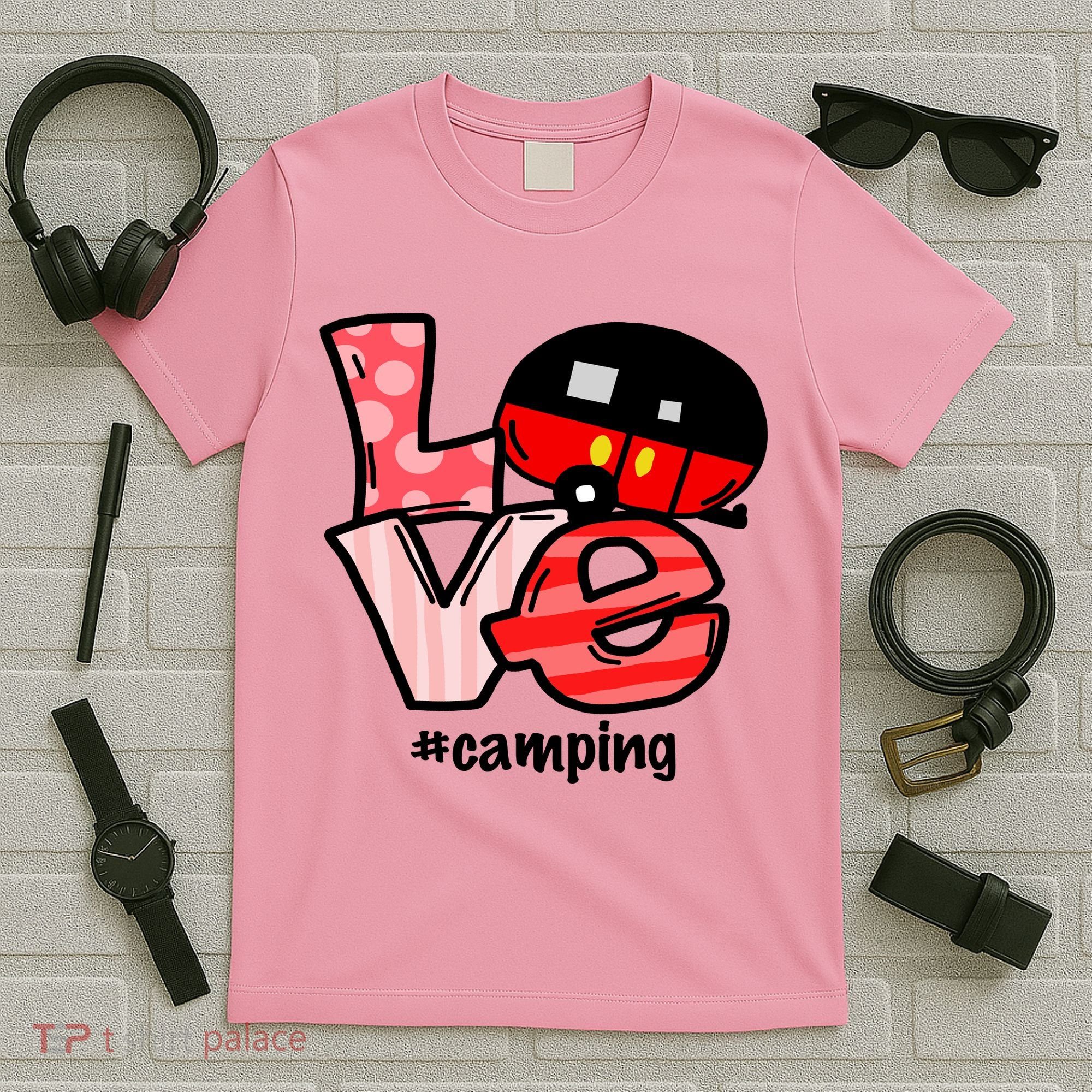 Love Camping Cartoon T-Shirt