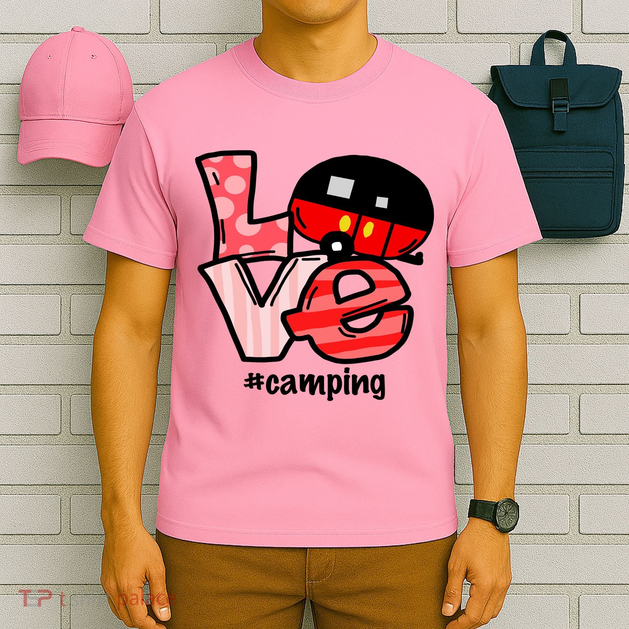 Love Camping Cartoon T-Shirt