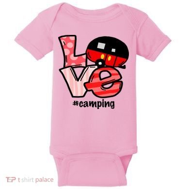 Love Camping Cartoon Baby Bodysuit