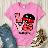 Love Camping Cartoon Women's T-Shirt thumb 3