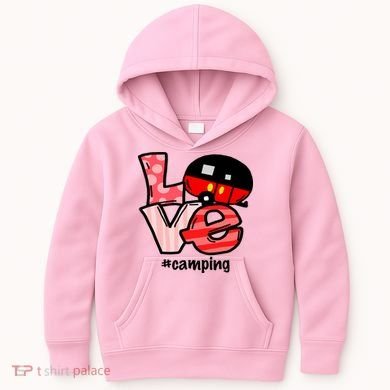 Love Camping Cartoon Kids Hoodie