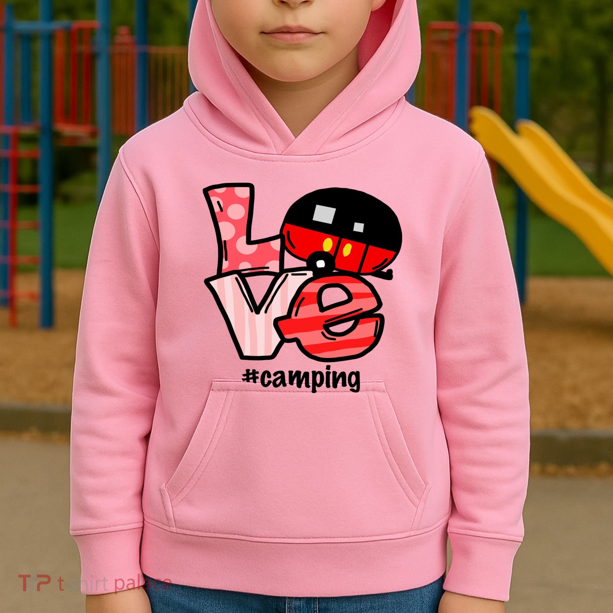 Love Camping Cartoon Kids Hoodie
