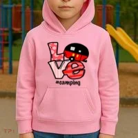 Love Camping Cartoon Kids Hoodie thumb 2