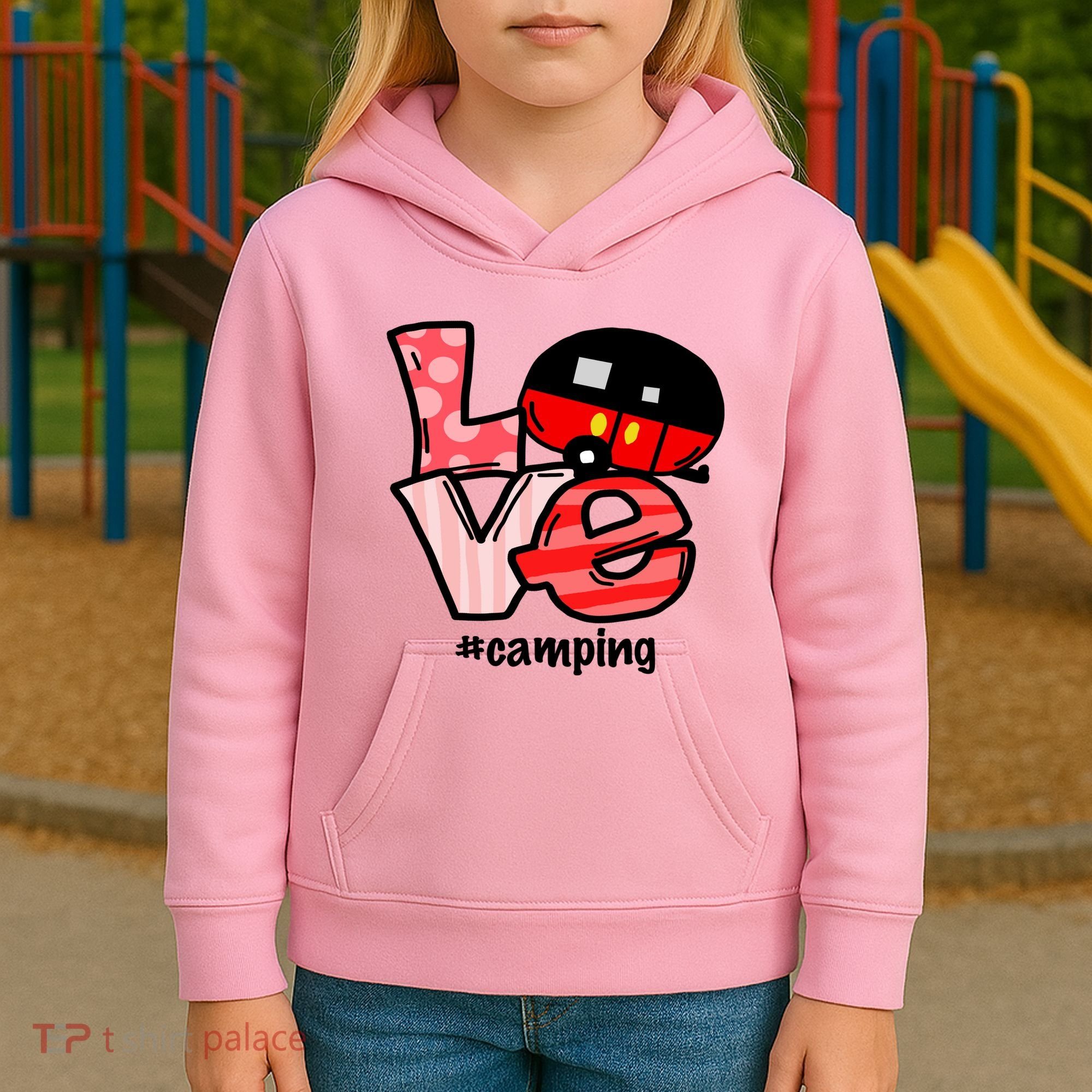 Love Camping Cartoon Kids Hoodie