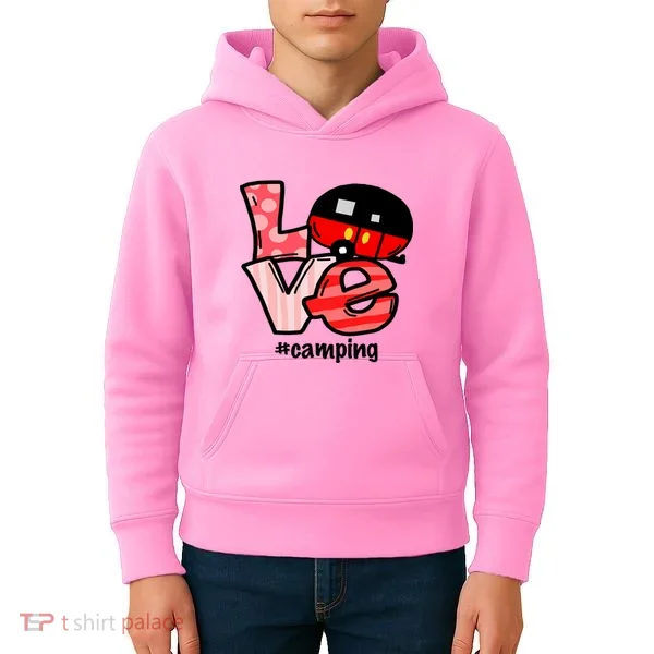 Love Camping Cartoon Kids Hoodie