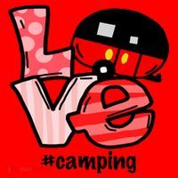 Love Camping Cartoon Santa Hat thumb 1