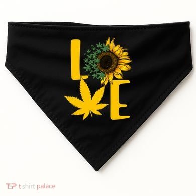 Love Cannabis Sunflower USA-Made Doggie Bandana