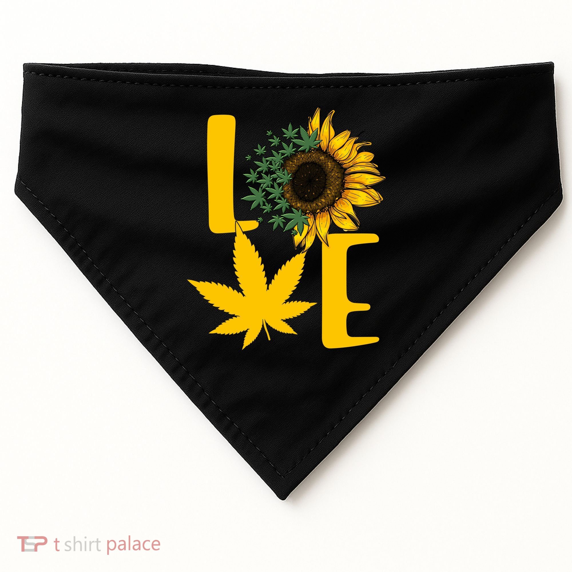 Love Cannabis Sunflower USA-Made Doggie Bandana