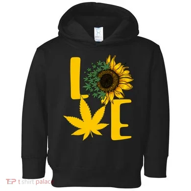 Love Cannabis Sunflower Toddler Hoodie